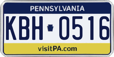 PA license plate KBH0516