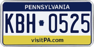 PA license plate KBH0525