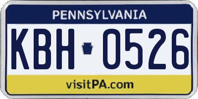 PA license plate KBH0526