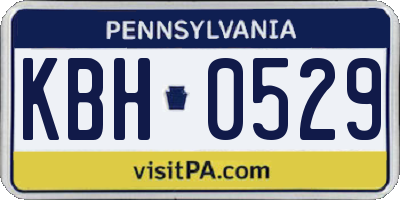 PA license plate KBH0529