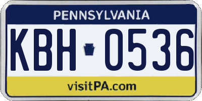 PA license plate KBH0536