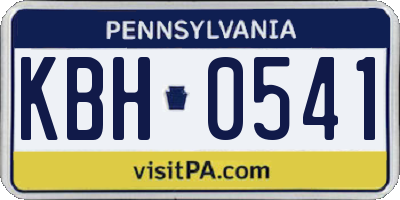 PA license plate KBH0541