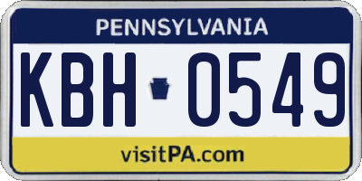 PA license plate KBH0549