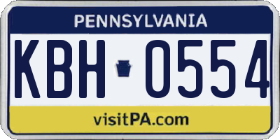PA license plate KBH0554