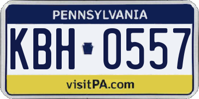 PA license plate KBH0557