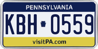 PA license plate KBH0559