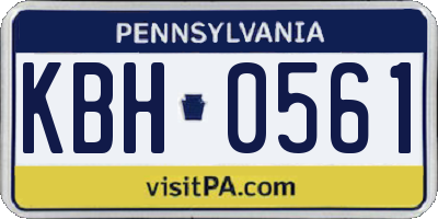 PA license plate KBH0561