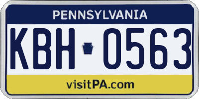 PA license plate KBH0563