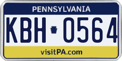 PA license plate KBH0564