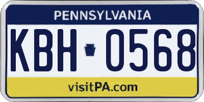 PA license plate KBH0568