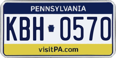 PA license plate KBH0570