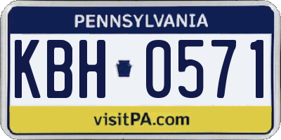 PA license plate KBH0571
