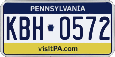 PA license plate KBH0572
