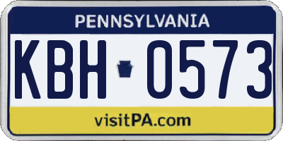 PA license plate KBH0573