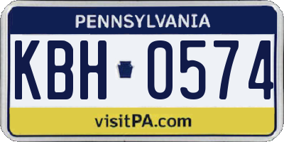 PA license plate KBH0574