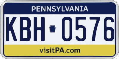 PA license plate KBH0576