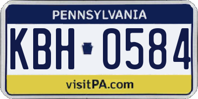 PA license plate KBH0584