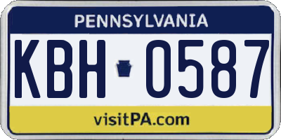 PA license plate KBH0587