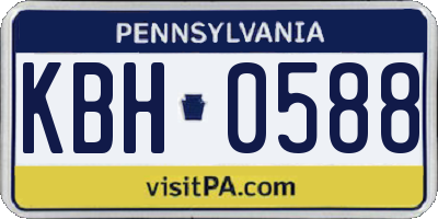 PA license plate KBH0588