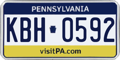 PA license plate KBH0592