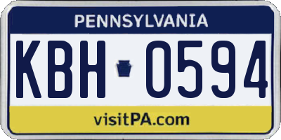 PA license plate KBH0594