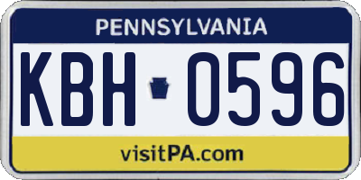 PA license plate KBH0596