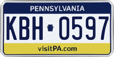 PA license plate KBH0597