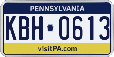 PA license plate KBH0613
