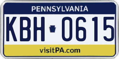PA license plate KBH0615