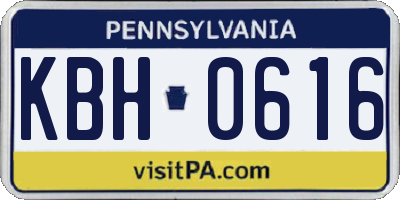 PA license plate KBH0616