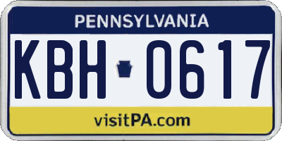 PA license plate KBH0617