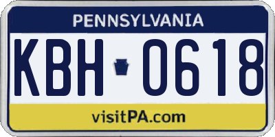 PA license plate KBH0618