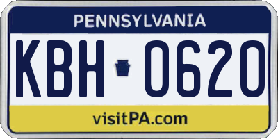 PA license plate KBH0620