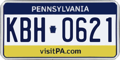 PA license plate KBH0621