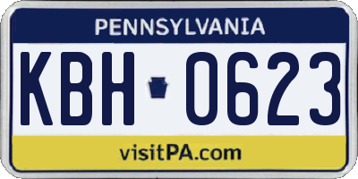 PA license plate KBH0623