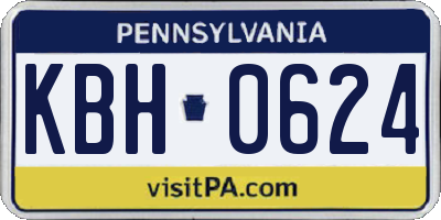 PA license plate KBH0624