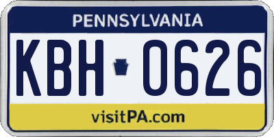 PA license plate KBH0626