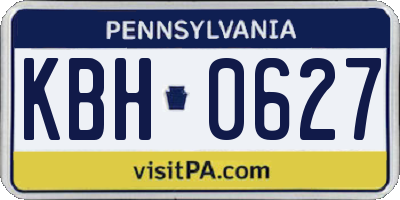 PA license plate KBH0627
