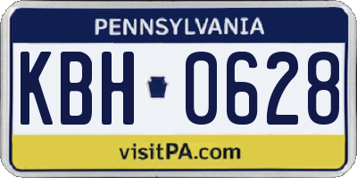 PA license plate KBH0628