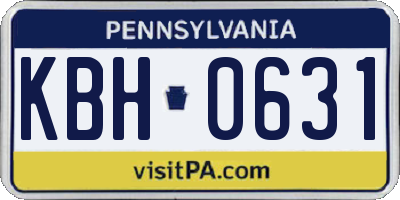 PA license plate KBH0631