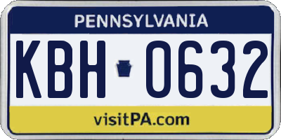 PA license plate KBH0632