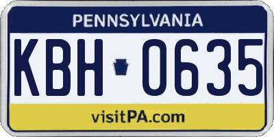 PA license plate KBH0635