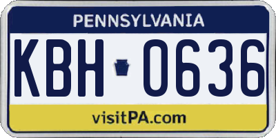PA license plate KBH0636