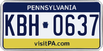 PA license plate KBH0637