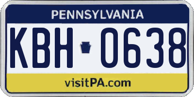 PA license plate KBH0638