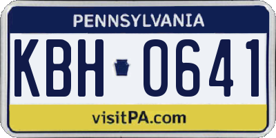 PA license plate KBH0641