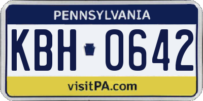 PA license plate KBH0642