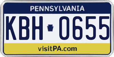 PA license plate KBH0655
