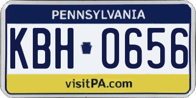 PA license plate KBH0656