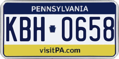 PA license plate KBH0658